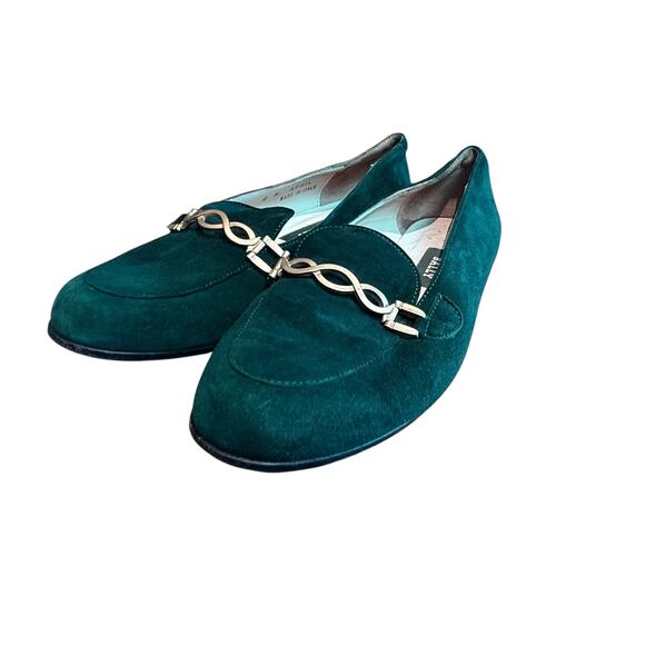Bally of Switzerland April Hunter Green Suede Loafers Size 8 N Made in Italy - Picture 8 of 12